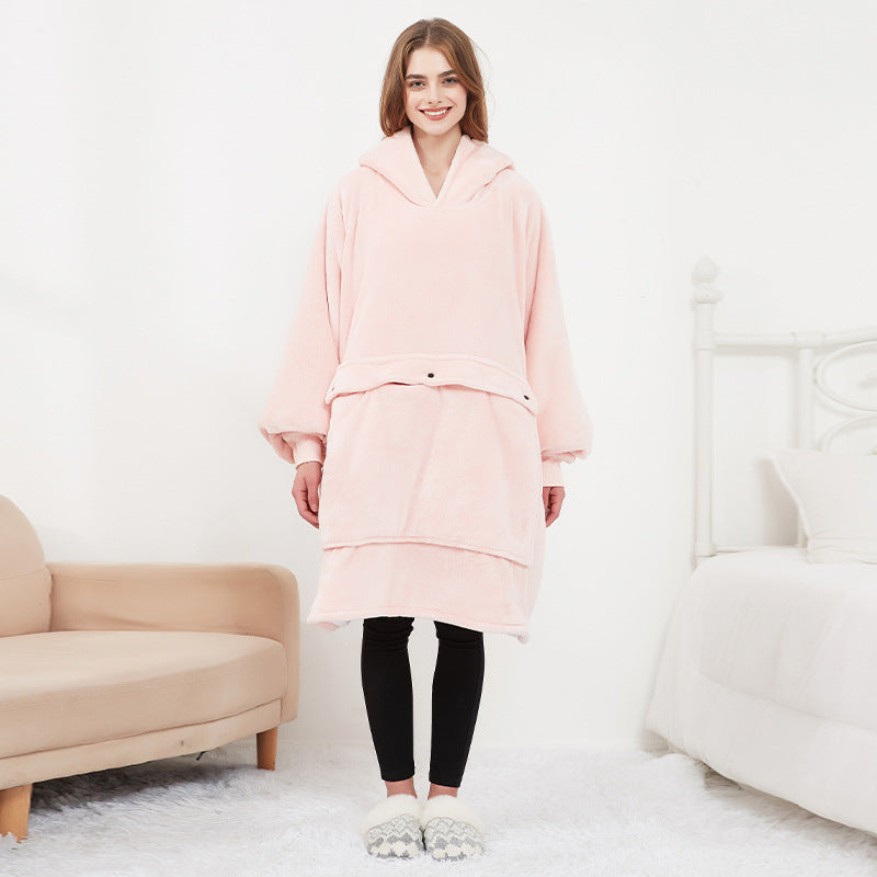 Sudadera manta calefactable rosa
