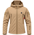 Chaqueta calefactable con capucha en beige