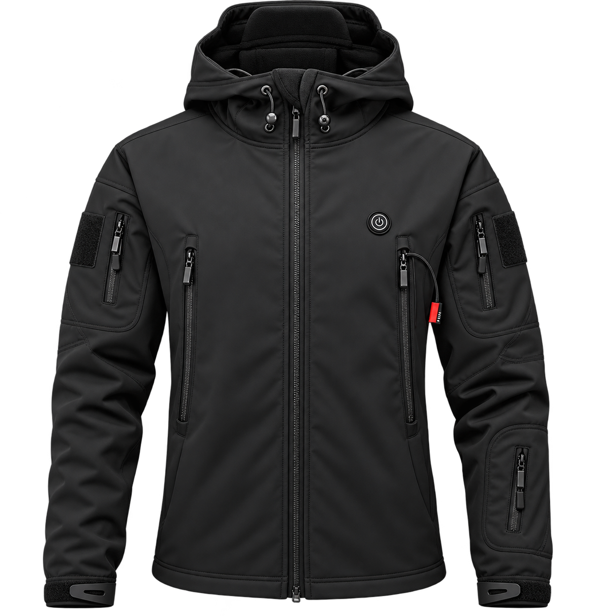 Chaqueta calefactable con capucha en negro