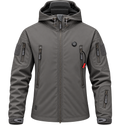 Chaqueta calefactable con capucha en gris