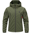 Chaqueta calefactable con capucha en verde militar