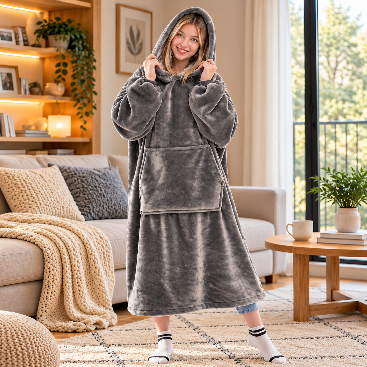 Sudadera Manta Gigante de Franela, Talla Única